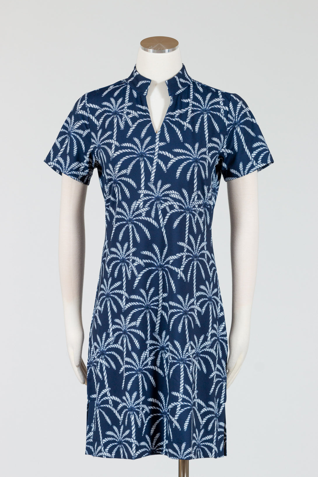 LuluB-ShortSleeve-Dress-Navy-Palm-Blue