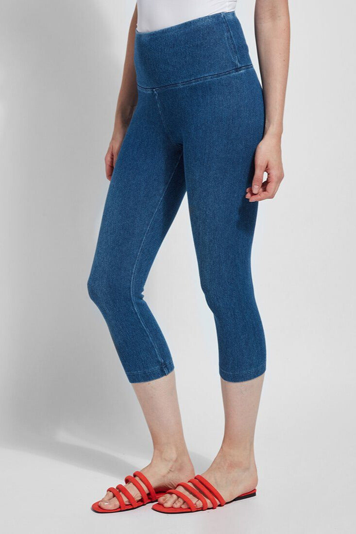 LYSSÉ Denim Capri Mid Wash