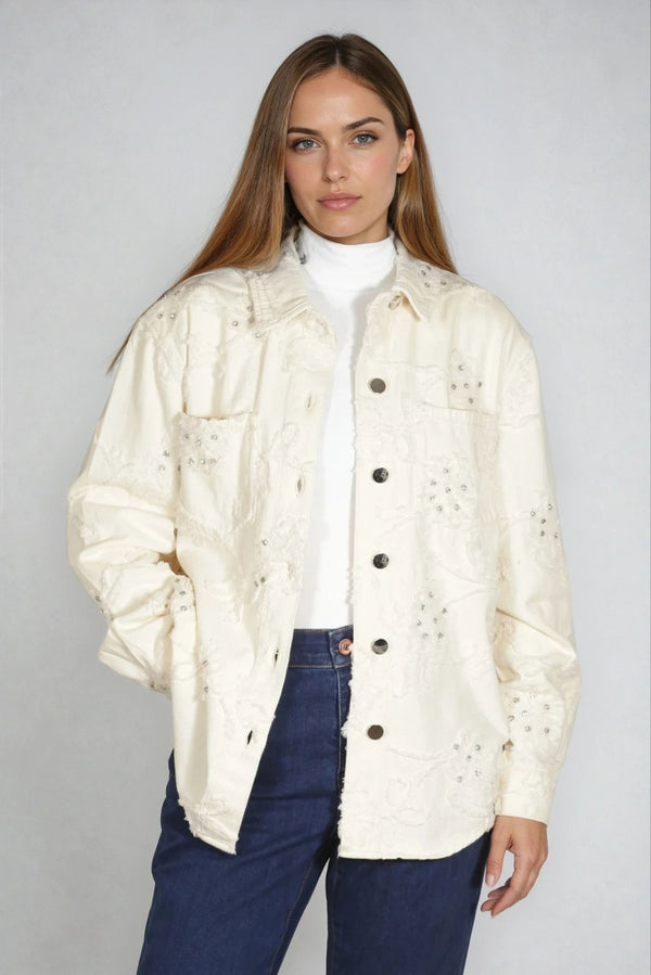 Shacket with Fancy Applique