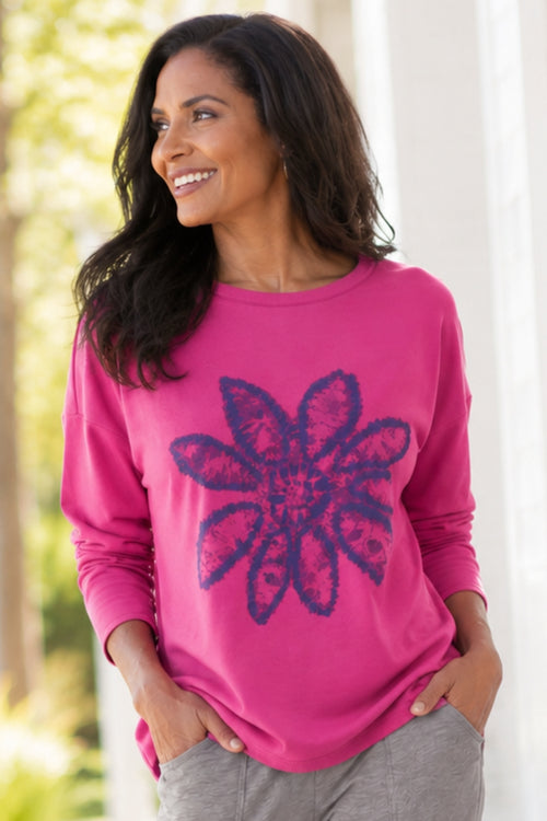Destination Fleece Floral Pullover