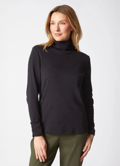 Cozy Rib Ruched Turtleneck