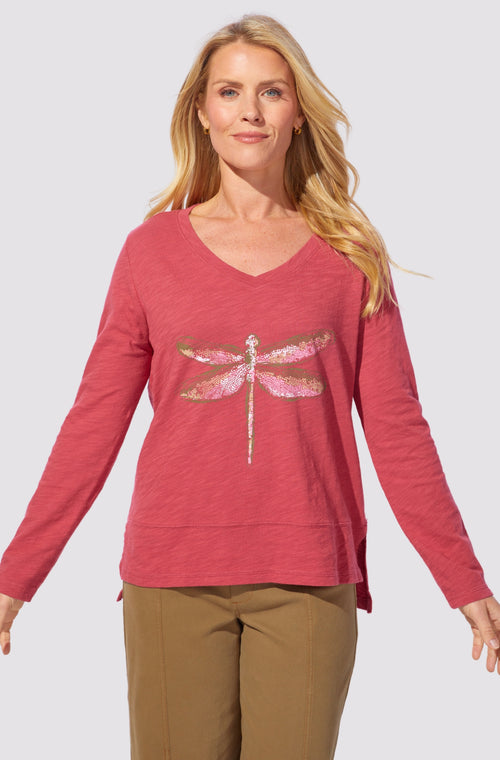 Easy V Tee, Multi Dragonfly