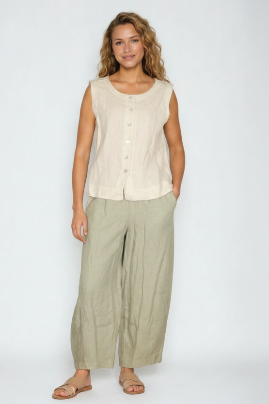 Cut Loose Vest – Linen | lissatheshop.com – LISSA the Shop, LLC