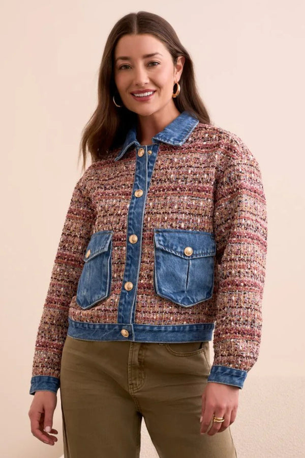 Tribal’s Mixed Media Denim Jacket 