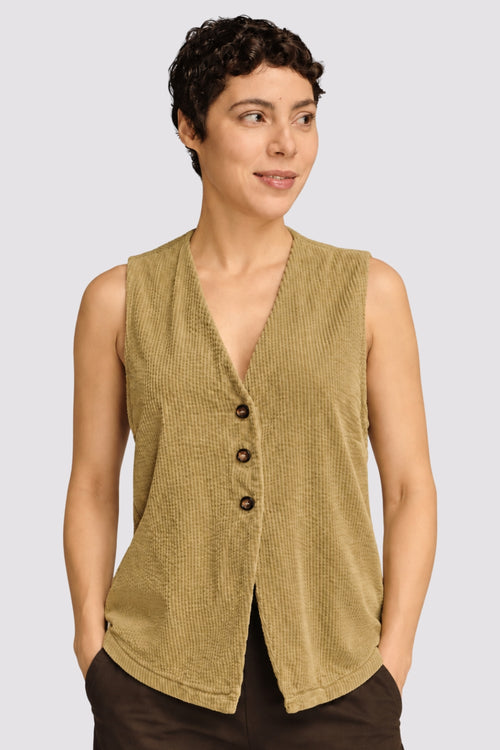 Lux Cord Long Vest