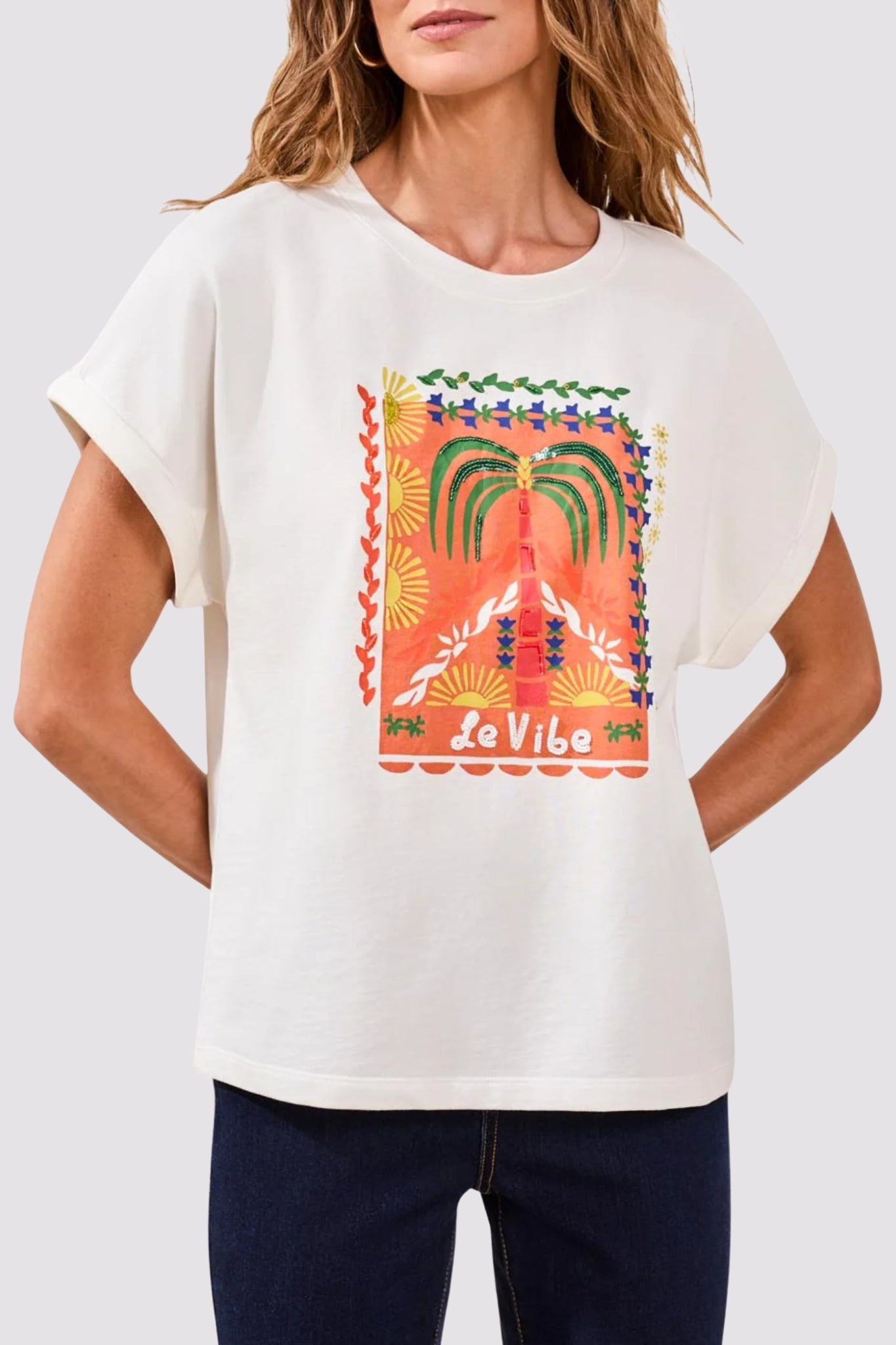 Tribal Short Sleeve Dolman Sleeve Tropical Patch Tee – Le Vibe