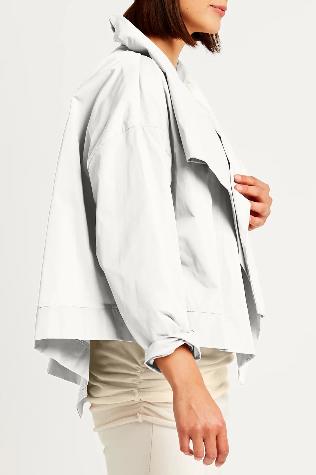 PLANET&nbsp;by Lauren G's Cropped Asymmetrical Jacket White