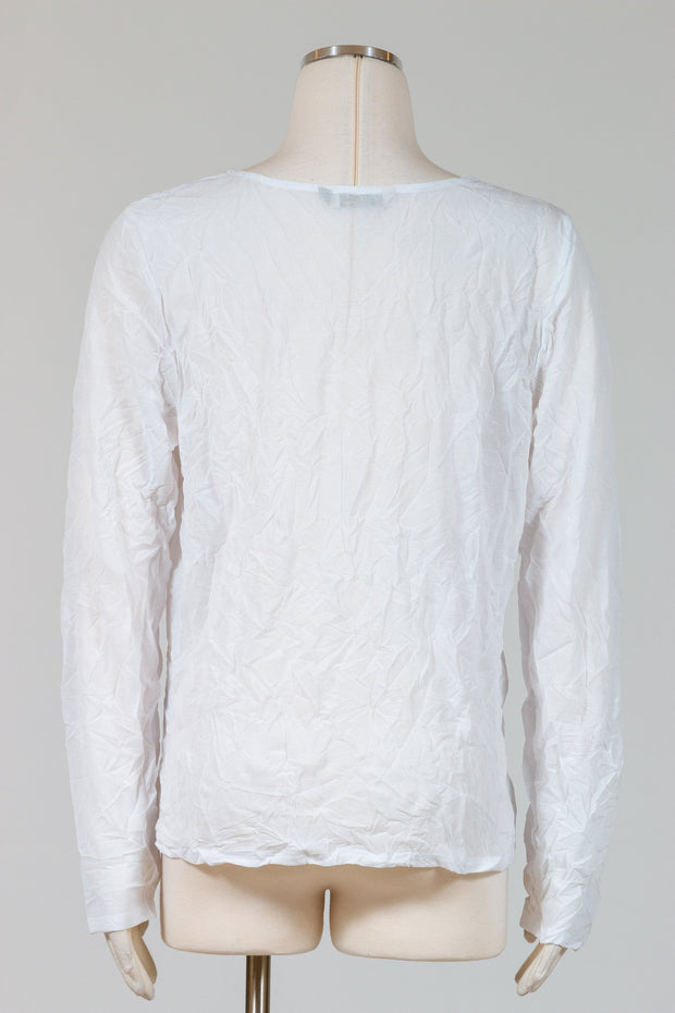 Chalet Andrea Long Sleeve Basic Top (Crinkle Mesh) {Black/White ...