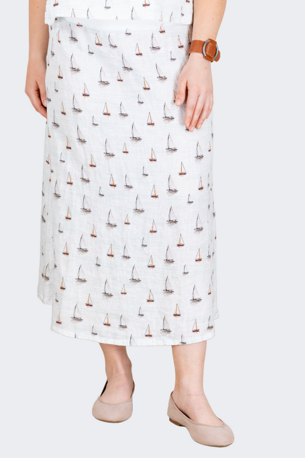 Midi A-line Skirt