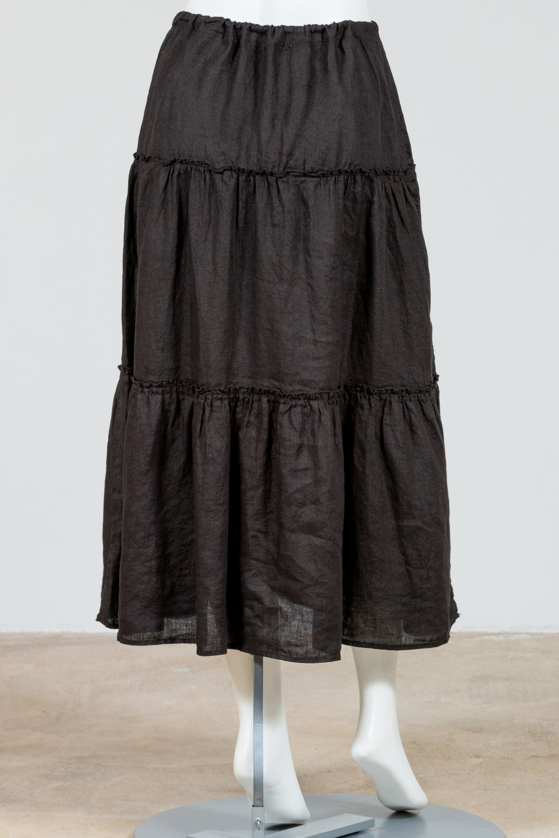 CutLoose-Tiered-Skirt-Hanky-Linen-Black