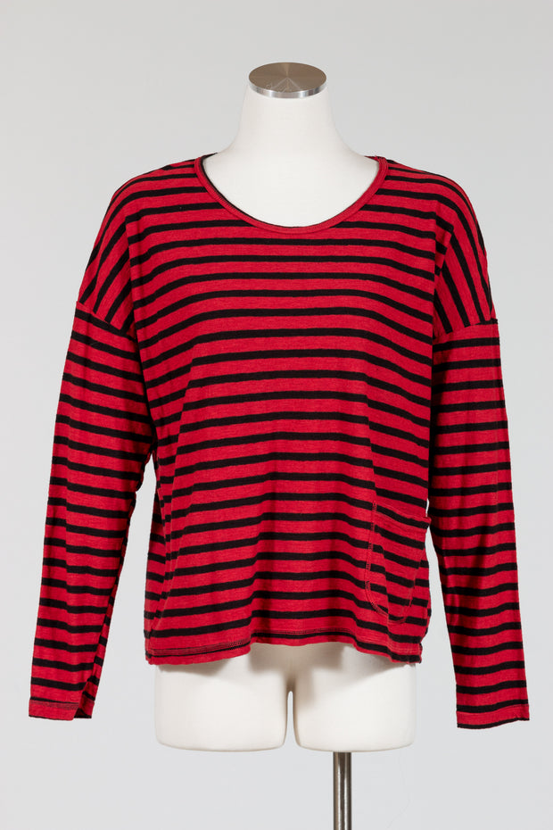 CutLoose-Boxy-Top-Cotton-Linen-Knit-Holiday-Red