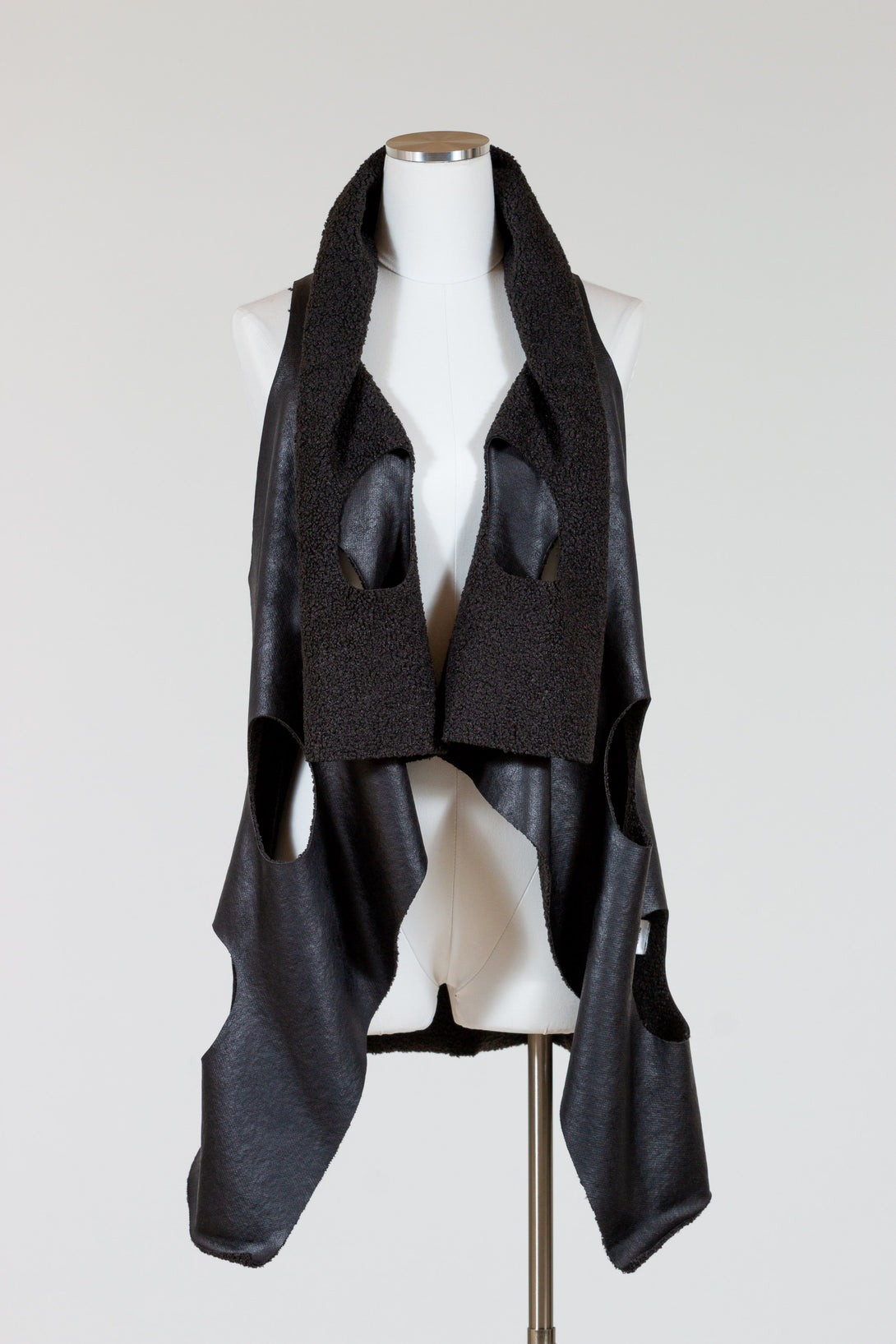 Kozan-Heather-Vest-Faux-Leather-Black