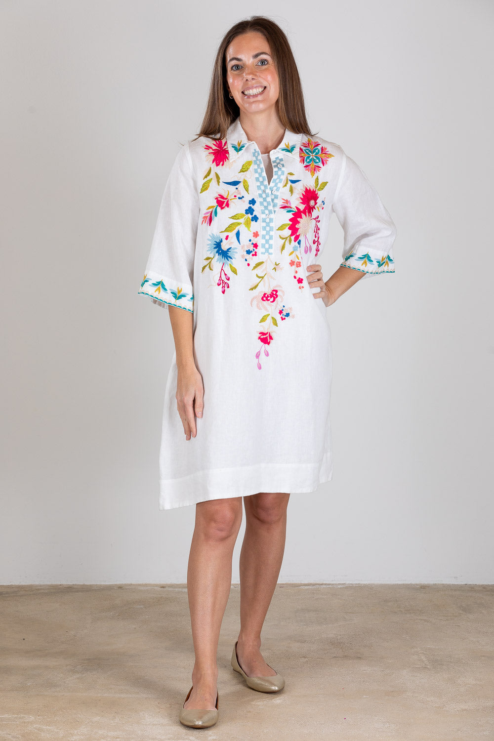 Julie Henley Kimono Sleeve Dress White