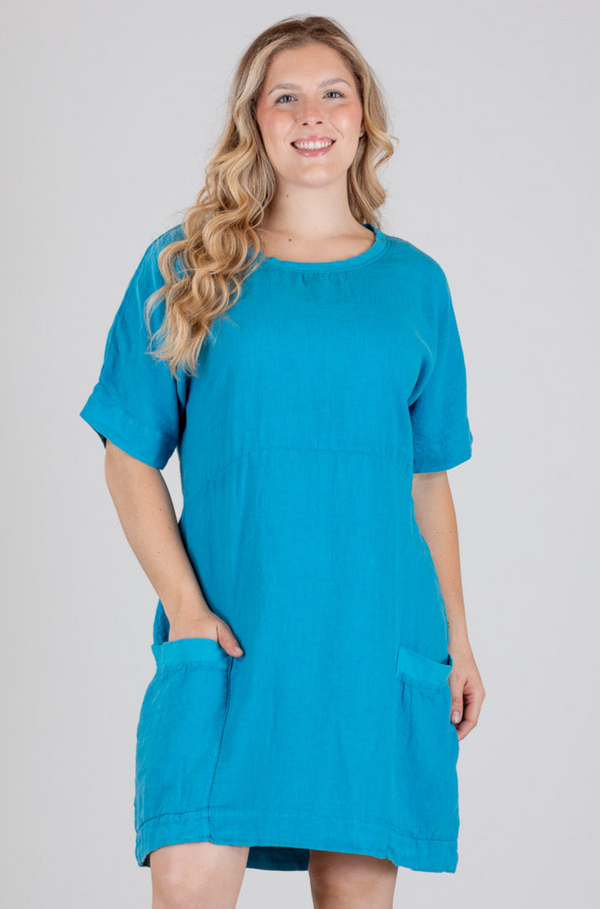 FLAX-Sunnyside-Dress-Linen-Caribbean-Blue
