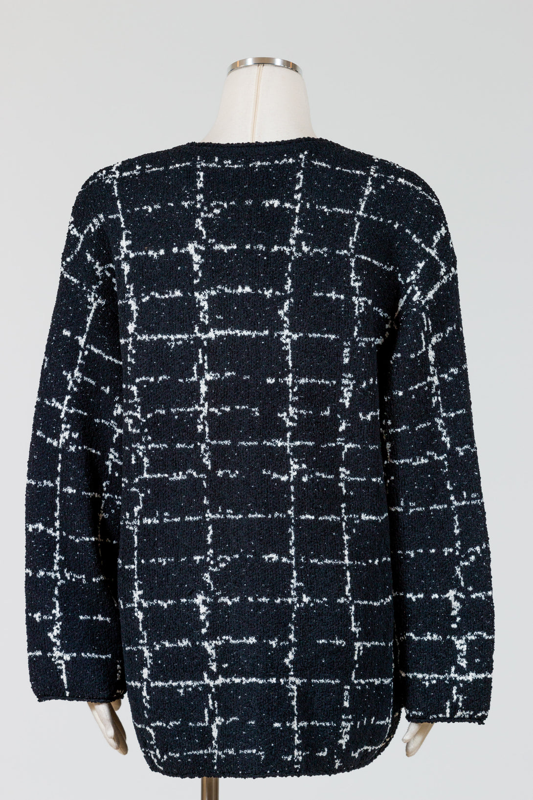 LIV-Habitat-Womens-Clothing-Windowpane-Cocoon-Cardi-Black