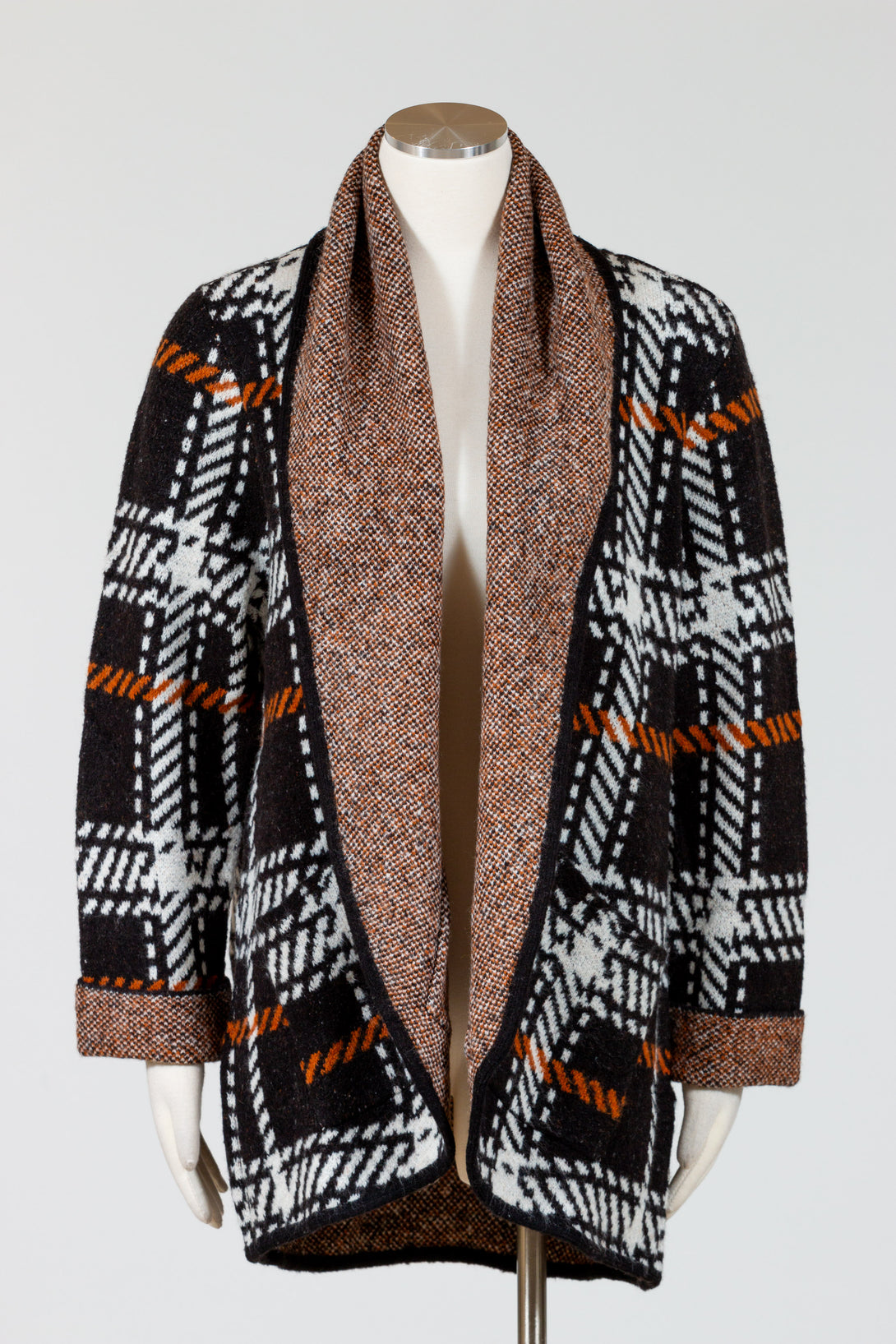 Habitat-Womens-Clothing-CabinKnits-Cozy-Cardigan-Oversized-Openfront-Sweater-Black-Pattern