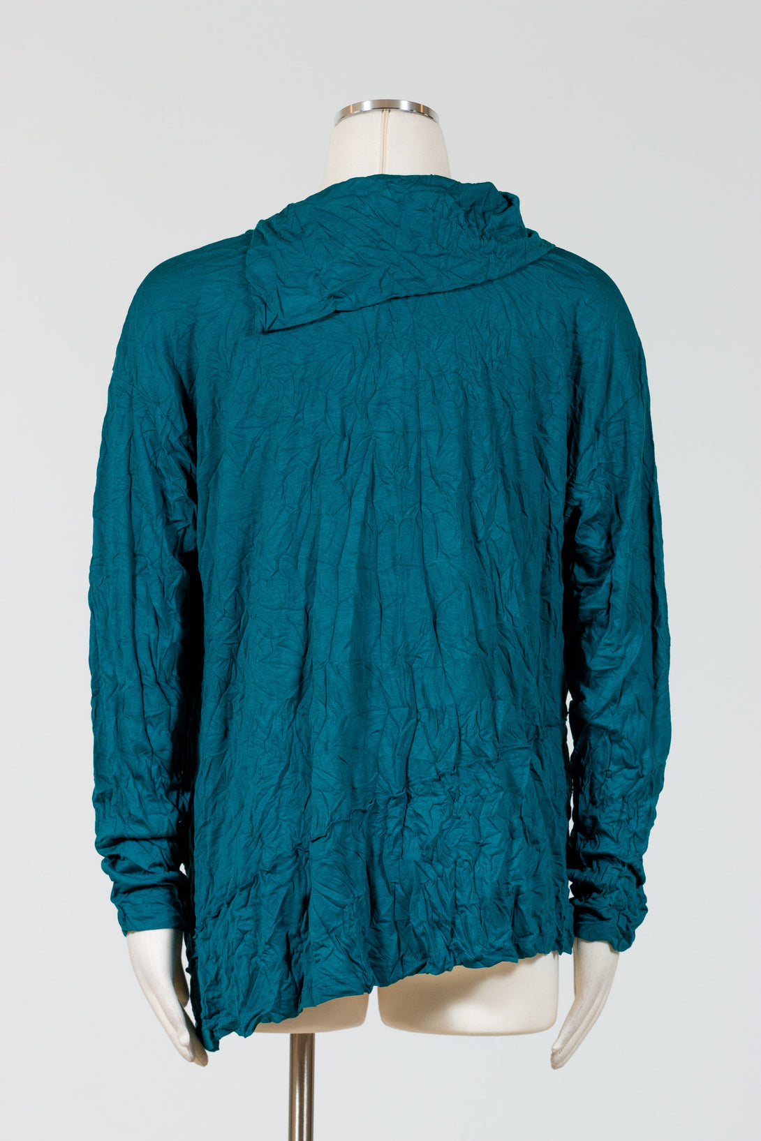 Chalet-Ceci-Womens-Clothing-Brenda-Top-Shirt-Crinkle-Knit-Bamboo-Emerald-Green