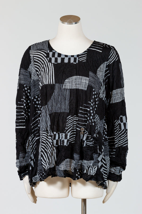 Chalet-Ceci-Womens-Clothing-Gizel-Top-Shirt-Crewneck-Crinkle-Bamboo-Mineral-Black