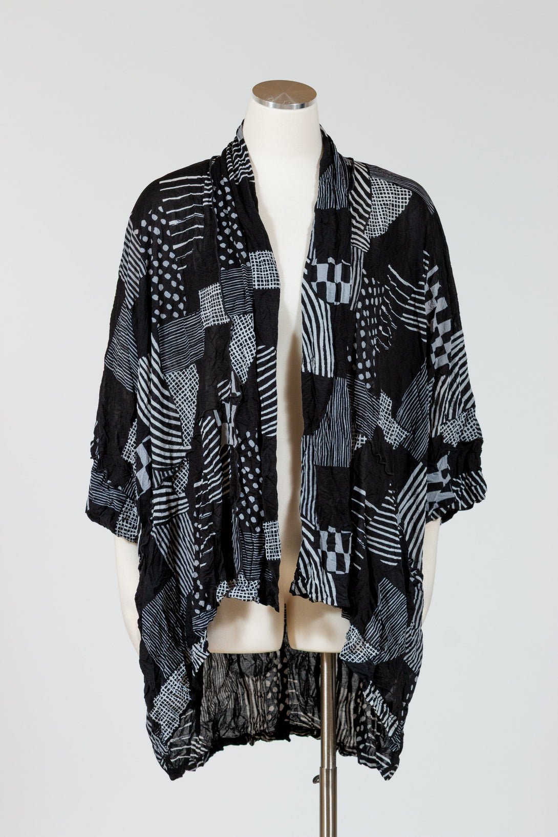 Chalet-Ceci-Womens-Clothing-Haven-Cardi- Crinkle-Bamboo-Mineral-Black