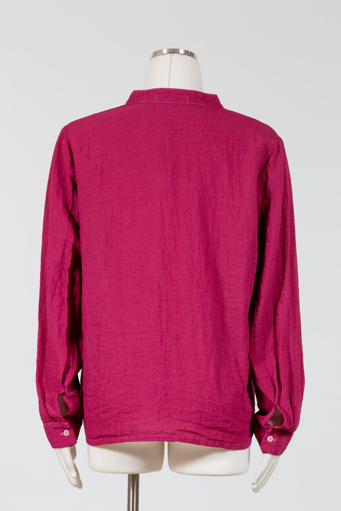 CutLoose-Womens-Clothing-FrontPleat-Top-Shirt-Crinkle-MandarinCollar-Rhubarb-Red