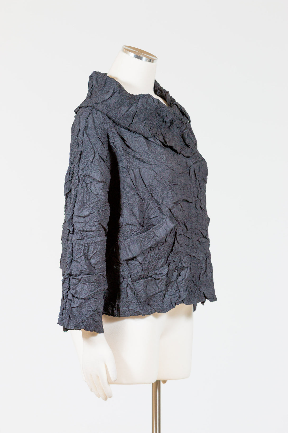 Olivia-Habitat-Womens-Clothing-Lisbon-Dolman-Pullover-Top-Black-Grey