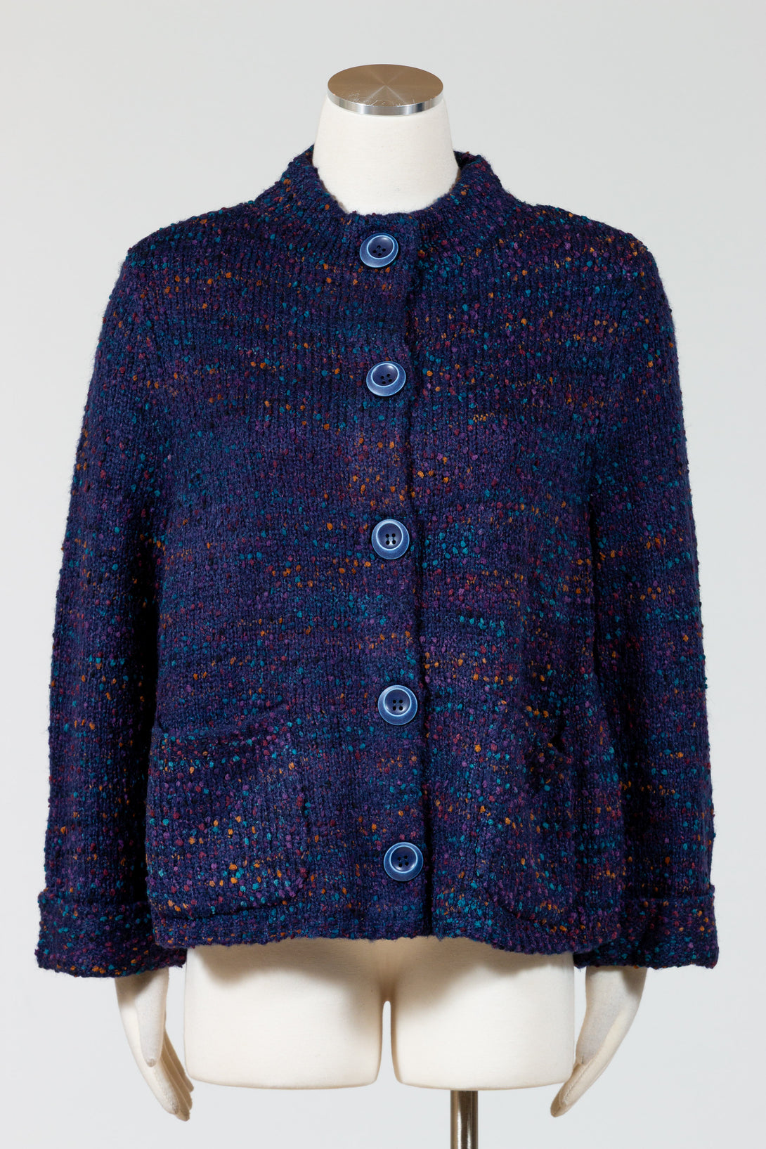 Habitat-Womens-Clothing-Top-Cardi-Sweater-FunnelNeck-Navy-Blue