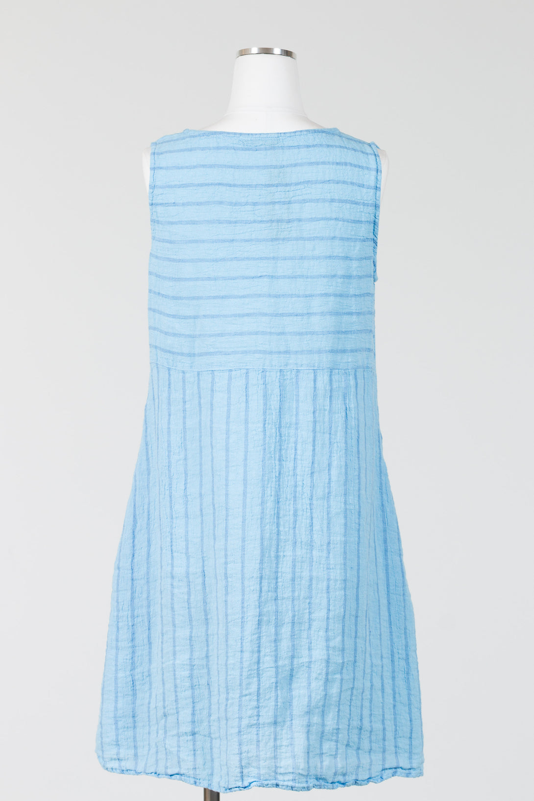 cut loose patch dress Cut Loose Patch Dress Linen Stripe Bellflower | Sleeveless Dress