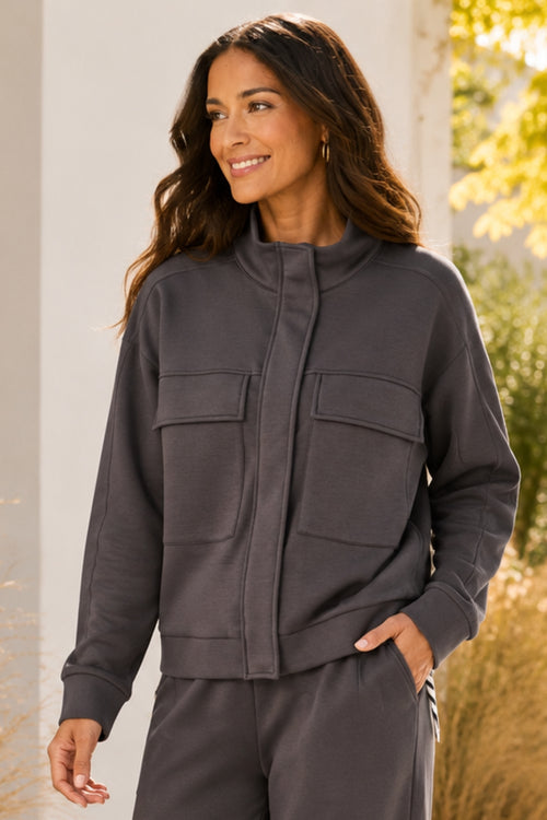 Mock Neck Cardigan