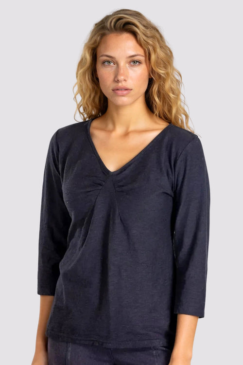 Tuck Front Tee 3/4 Sleeve