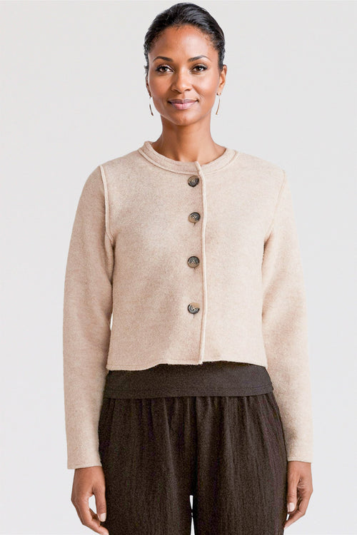 Boiled Wool Cropped Jacket