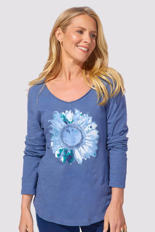 Laid Back V-Neck, Sunflower