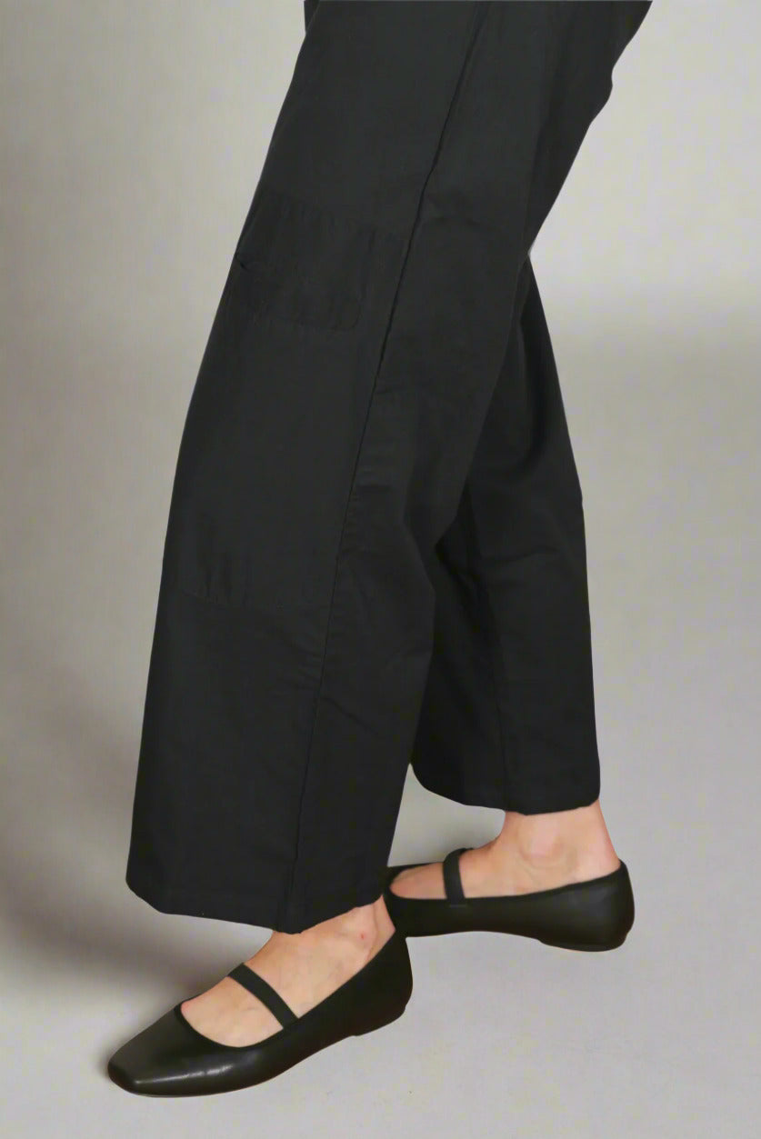 Tulip-Womens-Clothing-BigPocket-Pant-Cotton-Lightweight-Woven-Breathable-Black