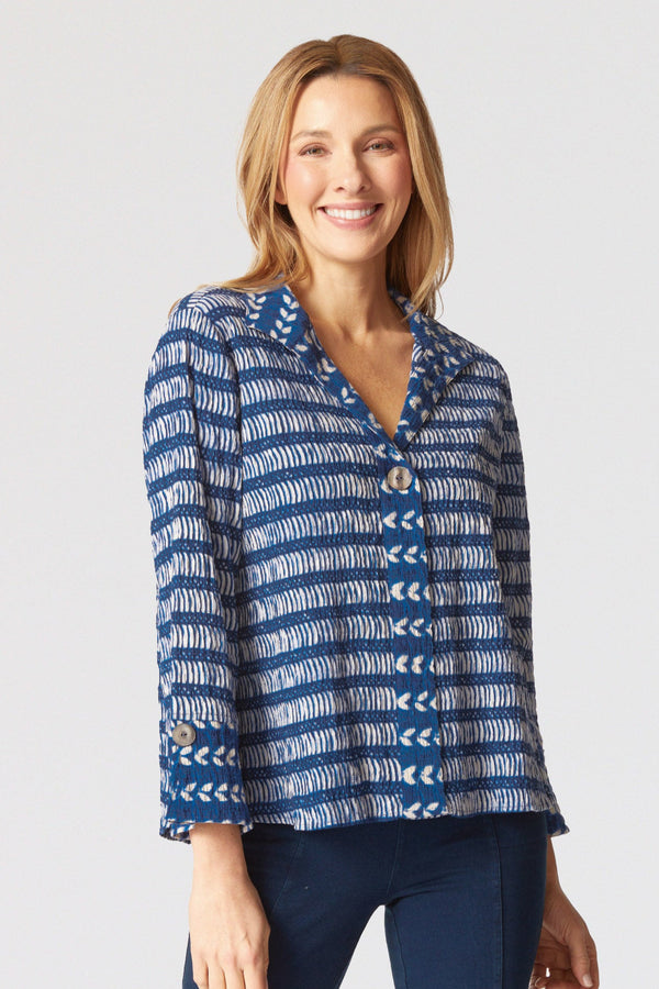 Habitat-Olivia-Womens-Clothing-Placket-Shirt-ButtonDown-Cotton-Batik-Navy-Blue