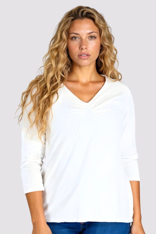 Tuck Front Tee 3/4 Sleeve