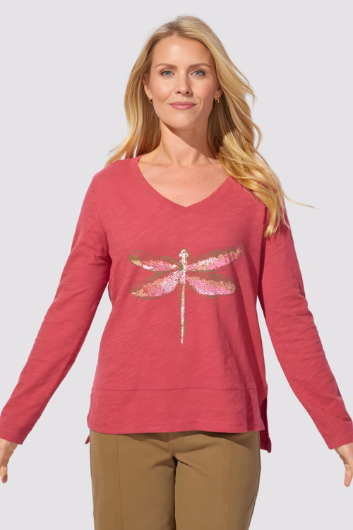 Easy V Tee, Multi Dragonfly