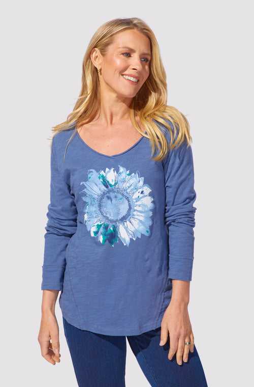 Laid Back V-Neck, Sunflower