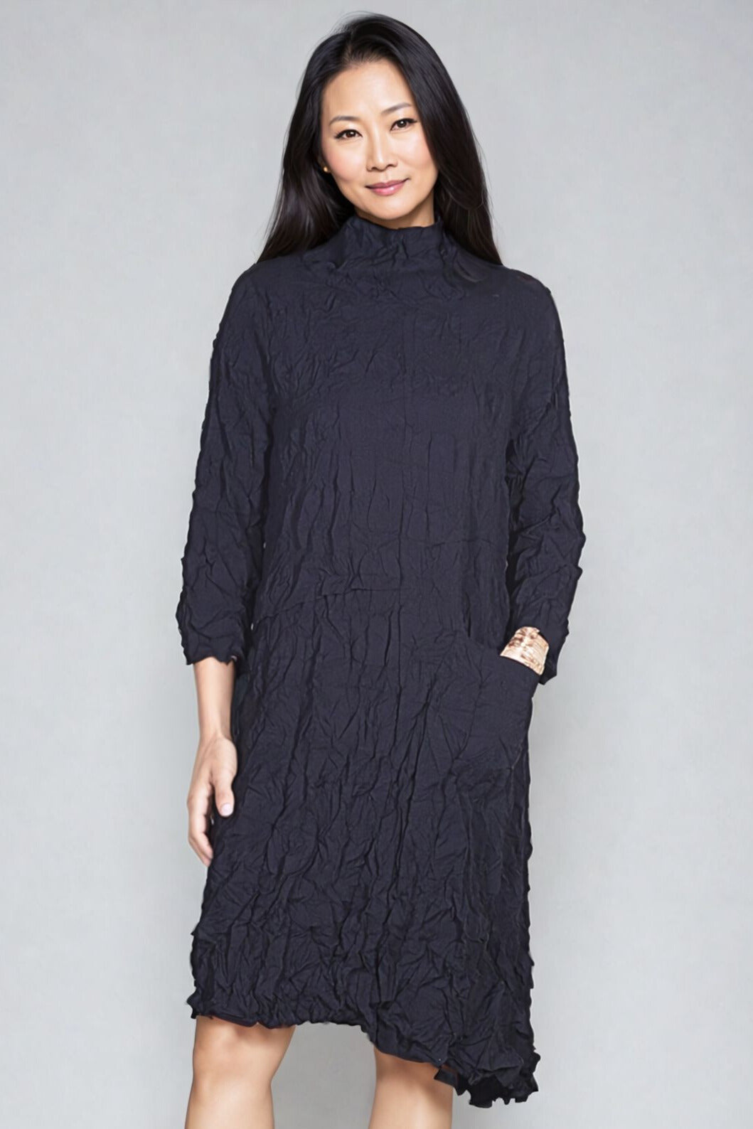 Chalet-Womens-Clothing-Quinn-Dress-Casual-Crinkle-Black