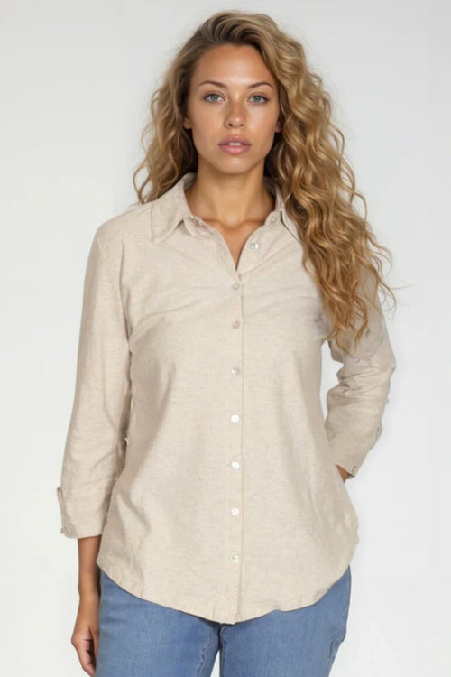 3/4 Sleeve Button Shirt