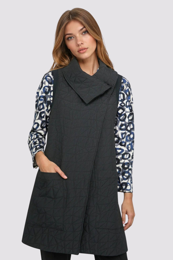 Kaleidoscope Quilt Angled Pocket Vest