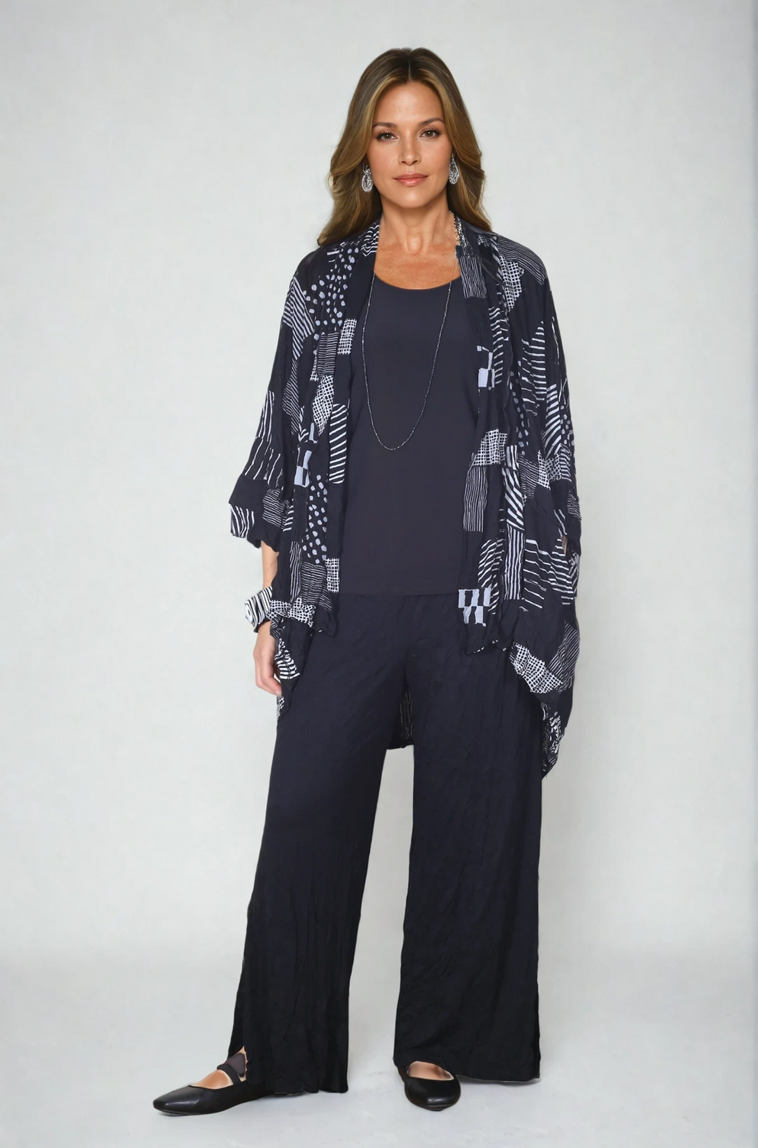 Chalet-Ceci-Womens-Clothing-Haven-Cardi- Crinkle-Bamboo-Mineral-Black