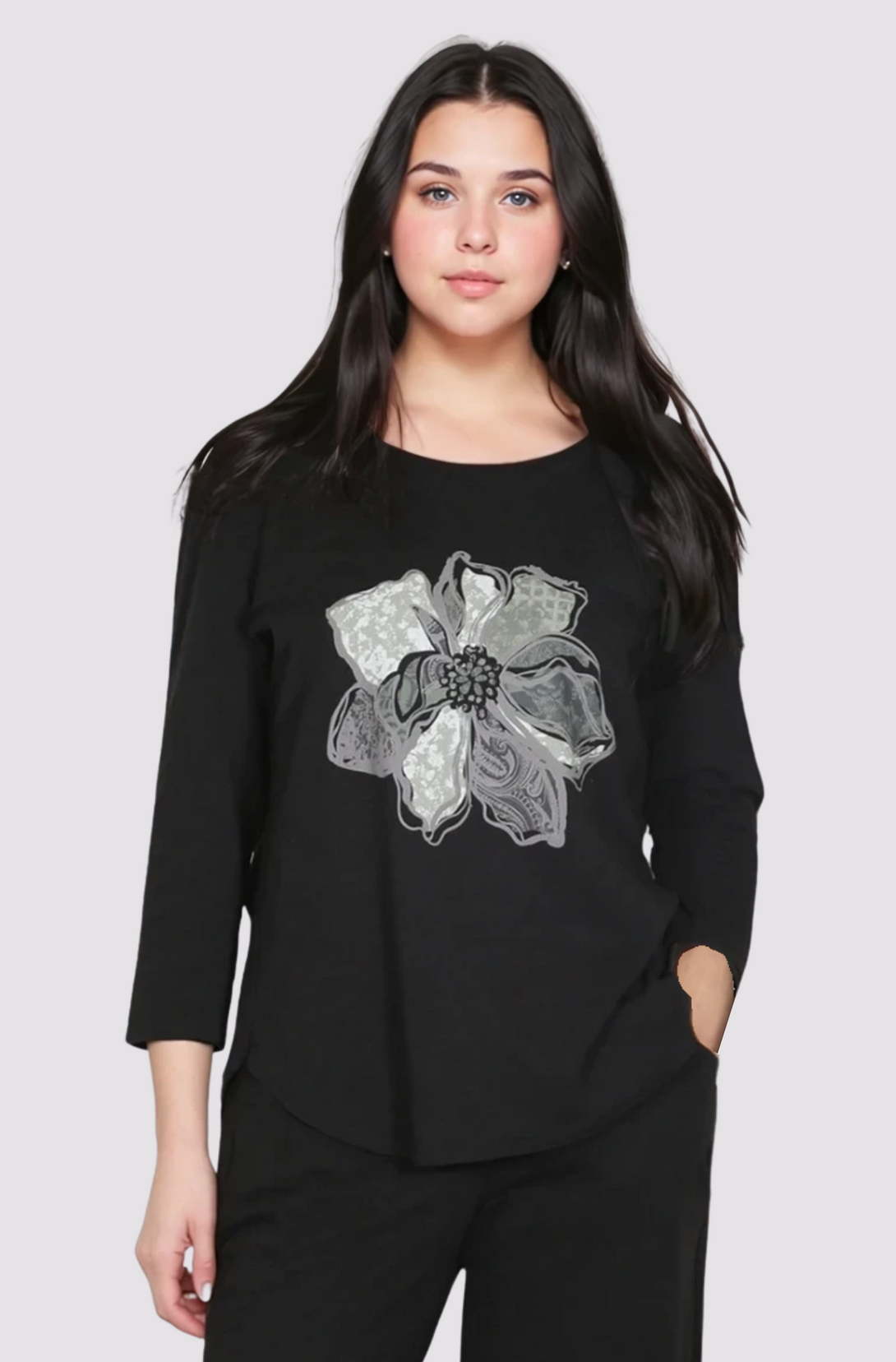 Escape by Habitat's Stamped Foliage Long Sleeve Top