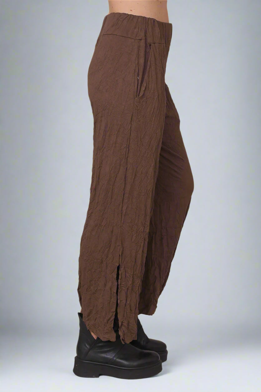 Chalet-Ceci-Womens-Clothing-Tilley-Pant-PullOn-Crinkle-Knit-Bamboo-Clay-Brown