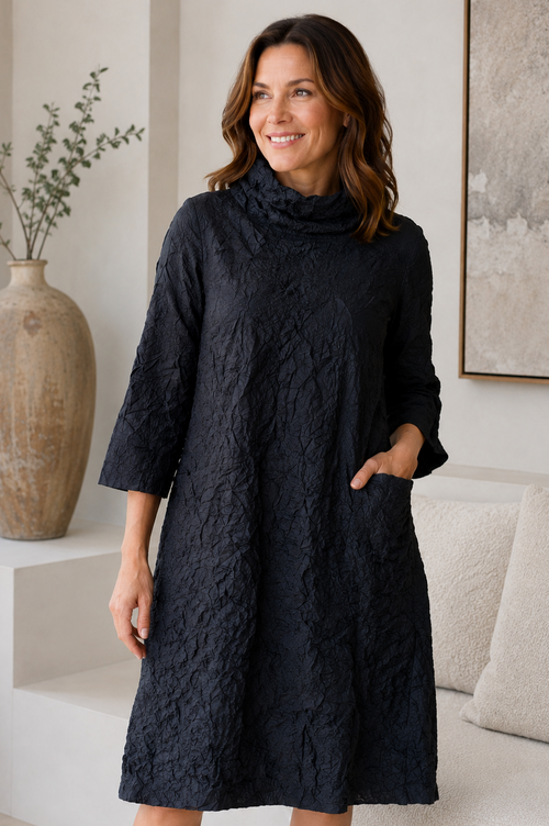 Easy Cowl Dress (Black)
