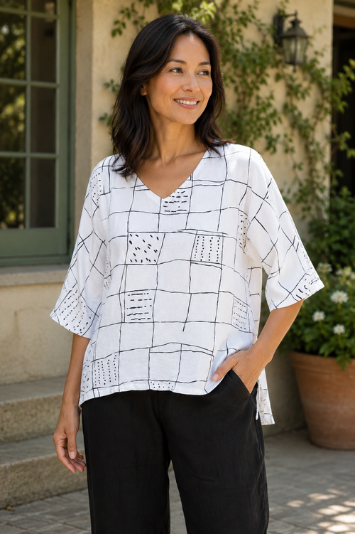 Grid Dolman Top