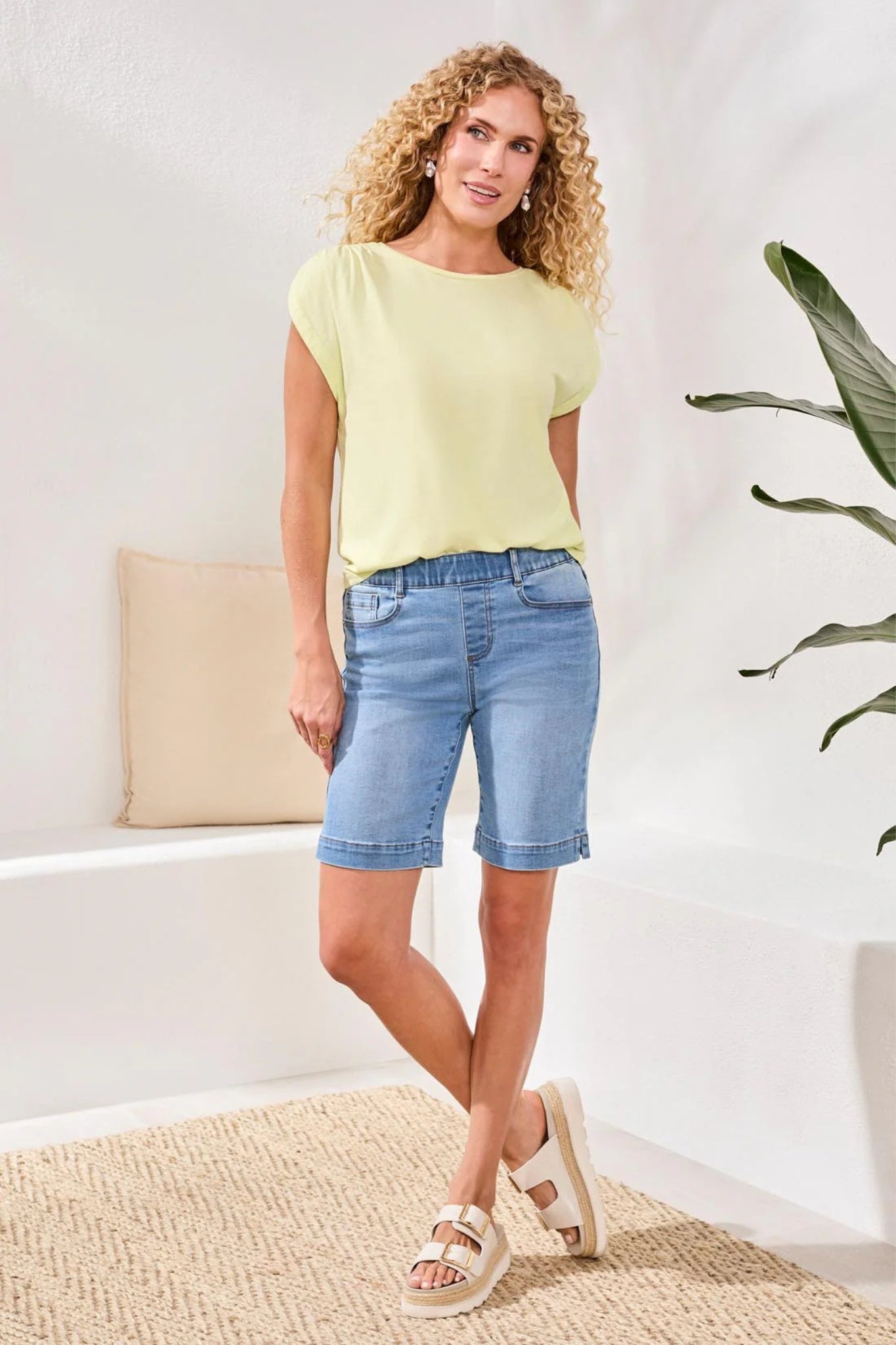 Tribal Audrey Pull-On Wide Bermuda Shorts – Ultimate Stretch Denim