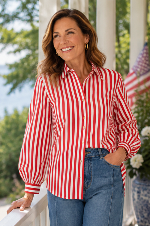 Stripe Button Front Shirt