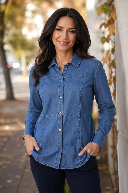 Denim Seamed Shirt