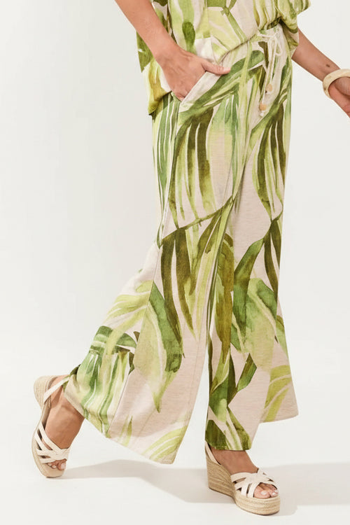 Pull on Ankle Flowy Wide Leg Pant
