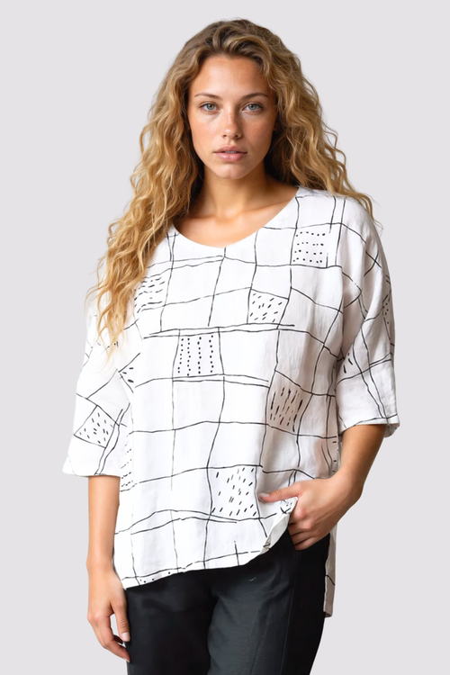 Grid Dolman Top