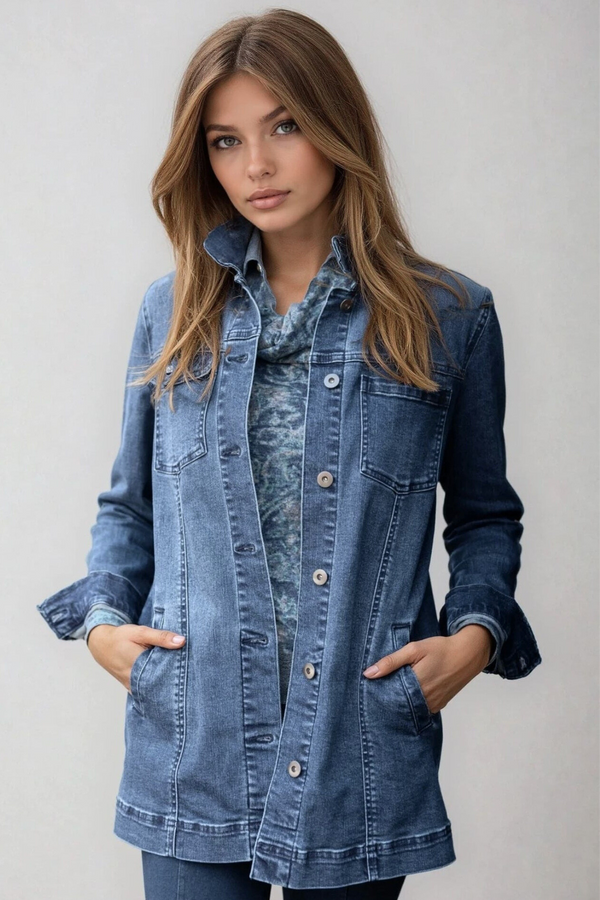 Stretch Denim Boyfriend Jacket
